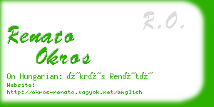 renato okros business card